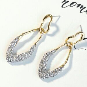Alexis Bittar Solanales Gold Crystal Double Link Earrings